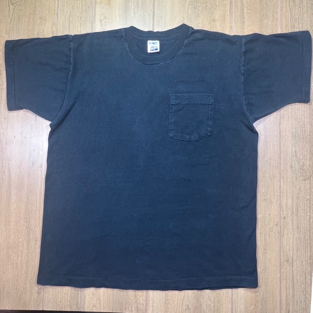 BVD vintage premium Pocket T-Shirt Mens XL Black Single Stitch Made in USA - Picture 2 of 14
